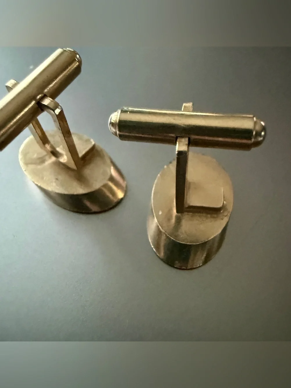 Vintage Gold Tone Oval Engraved Scroll Cufflinks Classic Mens Formal Accessory